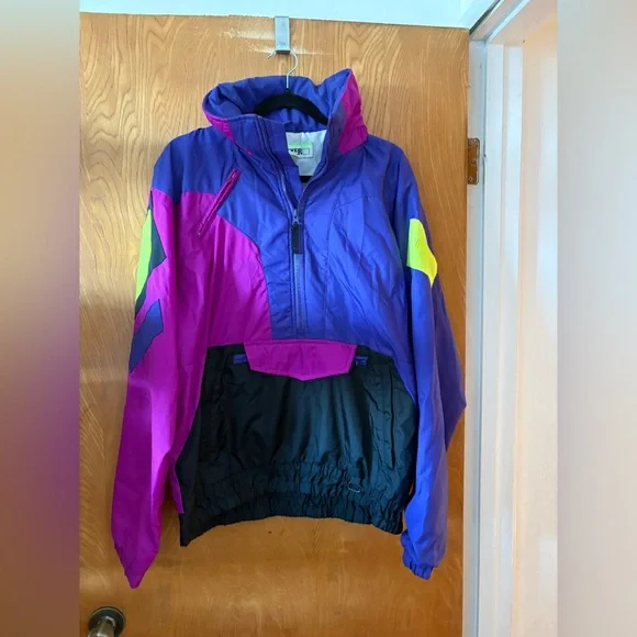 OBERMEYER Vibrant Vintage Men's Ski Jacket - Blue and Pink M